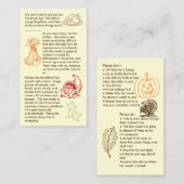 Autisme Thanksgiving Boy Carte de visite (Devant / Derrière)