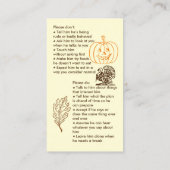 Autisme Thanksgiving Boy Carte de visite (Dos)