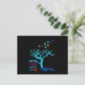 Autisme Think Outside Box Autism Awareness Ribbon  Aankondigingskaart (Staand voorkant)