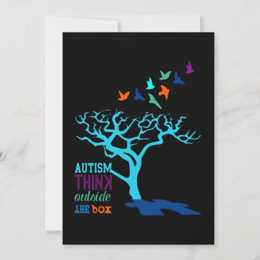 Autisme Think Outside Box Autism Awareness Ribbon Save The Date (Voorkant)