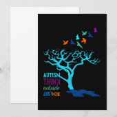 Autisme Think Outside Box Autism Awareness Ribbon Save The Date (Voorkant / Achterkant)