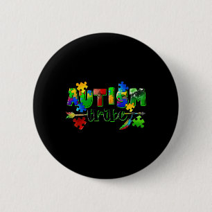 Autisme Tribe Puzzel Hart Wereld Autisme Bewustzij Ronde Button 5,7 Cm