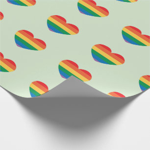Autisme Verjaardag Kleurrijke Regenboog Harten Naa Cadeaupapier