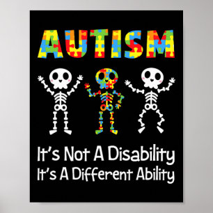 Autisme Verschillende Vermogen Schedel Skelet Neur Poster