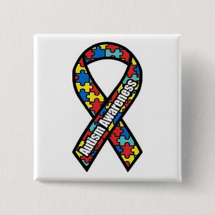 Autisme Vierkante Button 5,1 Cm