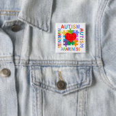 Autisme Vierkante Button 5,1 Cm (In situ)