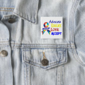 Autisme Vierkante Button 5,1 Cm (In situ)