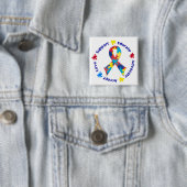 Autisme Vierkante Button 5,1 Cm (In situ)