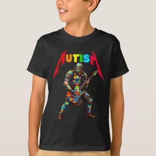 Autisme Viking gitaarspeler rockmuziek autisme T-shirt