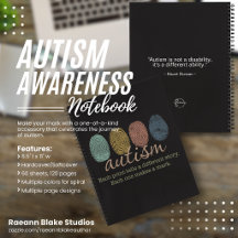 Autisme Vingerafdruk/Citaat Spiraal Notebook