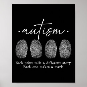 Autisme vingerafdruk elke afdruk vertelt een ander poster