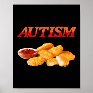 Autisme Voedselliefhebber Kip Nugget Foodie Poster
