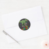autisme voorlichting dinosaur ronde sticker (Envelop)