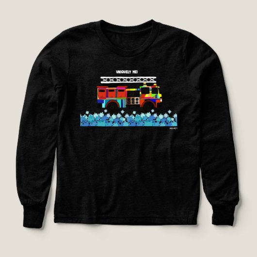 Autisme Vuurtruck puzzelstukjes (Voorkant)