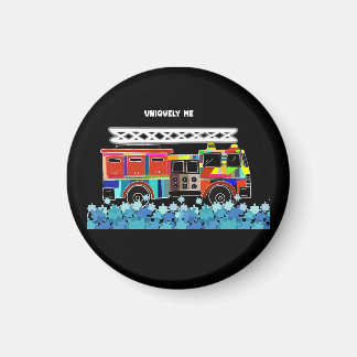 Autisme Vuurtruck puzzelstukjes Magneet