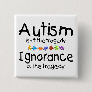 Autisme waarschuwt de tragedie vierkante button 5,1 cm