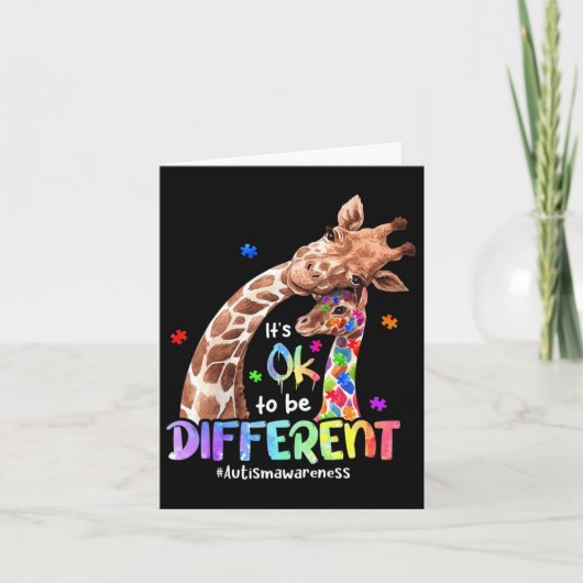 Autisme weet dat het oké is om een andere Giraffe  Kaart (Voorkant)
