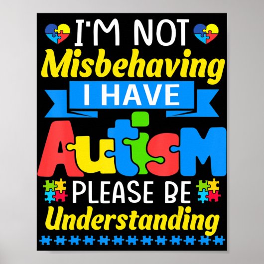 Autisme weet dat ik me niet vergis dat ik autisme  poster (Voorkant)