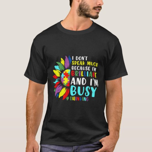 Autisme weet dat ik niet spreek omdat ik Brillia b T-shirt (Voorkant)