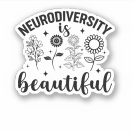 Autisme Wildflower, ADHD, Speciaal rood leraar Sticker