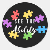 Autisme "Zie het vermogen" Awareness Sticker (Voorkant)