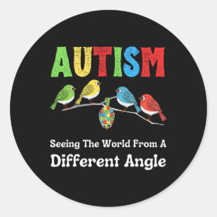 Autisme ziet de wereld vanuit een andere hoek ronde sticker