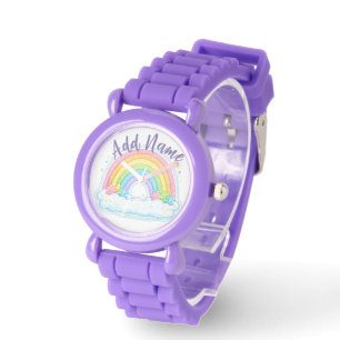 Autismebewustzijn Pastel Regenboog Puzzelstukken Horloge
