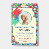 Autismehulp hond ID kind of volwassene Badge (Voorzijde)