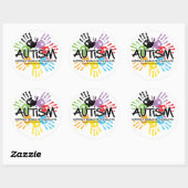 Autismhanddruk Ronde Sticker (Vel)