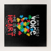 Autiste | Je Suis Sa Voix Il Est Mon Puzzle Du Coe (Horizontal)