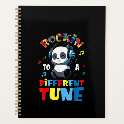Autiste | Rockin À Un Panda Cute De Tune Différent (Devant)