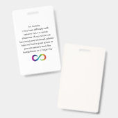 Autistic Accommodation Badge (Front & Back)