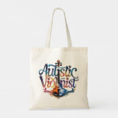 autistic and violinist tote bag (Achterkant)