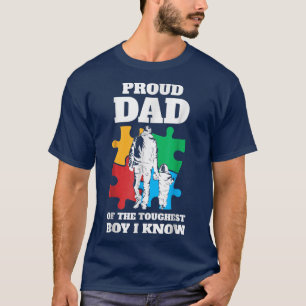 Autistic Awareness Month Mannen Proud Autism Dad T-shirt