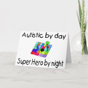 Autistic By Day Super Hero By Night Feestdagen Kaart