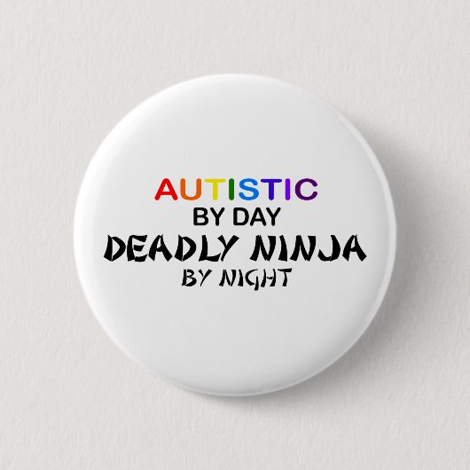 Autistic Deadly Ninja bij nacht Ronde Button 5,7 Cm (Voorkant)