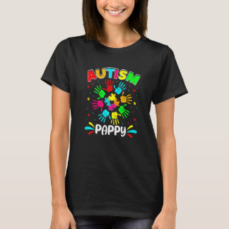Autistic Pappy Puzzle Support Family Autism Awaren T-shirt