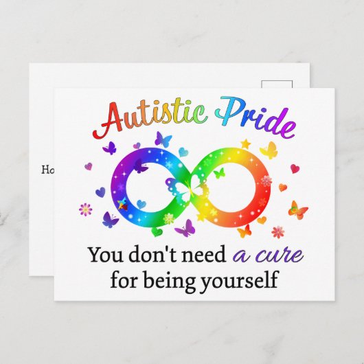 Autistic Pride Briefkaart (Voorkant / Achterkant)