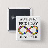 Autistic Pride Day June 18th Awareness Button (Voorkant /achterkant)