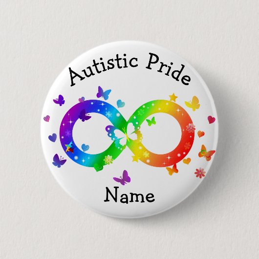 Autistic Pride Infinity Symbool Ronde Button 5,7 Cm (Voorkant)