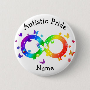 Autistic Pride Infinity Symbool Ronde Button 5,7 Cm