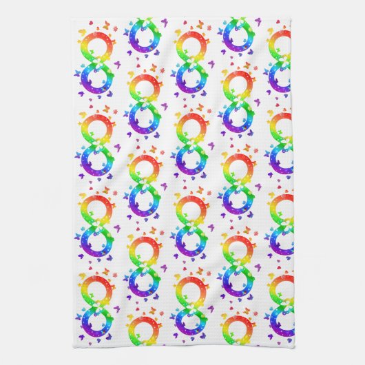 Autistic Pride Infinity Symbool Theedoek (Verticaal)