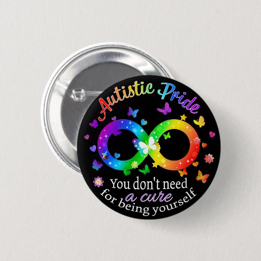 Autistic Pride Ronde Button 5,7 Cm (Voorkant /achterkant)