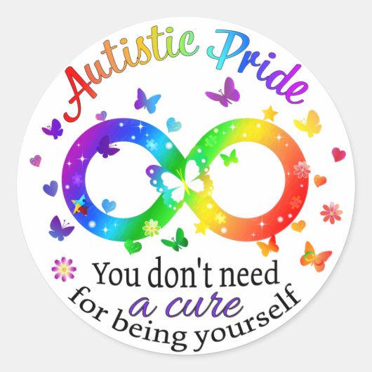 Autistic Pride Ronde Sticker (Voorkant)