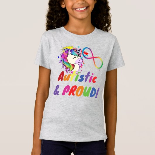 Autistic Pride Unicorn Kinder Shirt (Voorkant)