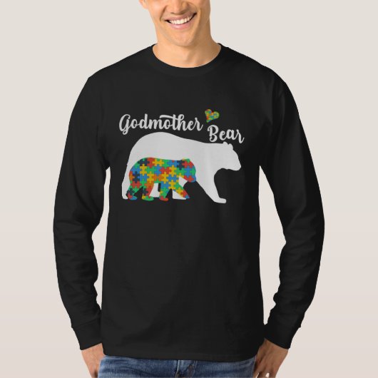 Autistic Support Autism Awareness Godmother Bear M T-shirt (Voorkant)