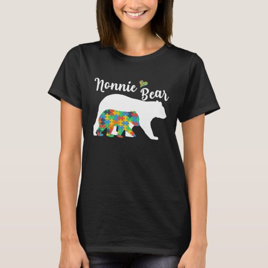 Autistic Support Autism Awareness Nonnie Bear Moth T-shirt (Voorkant)