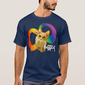 Autisticat autistic cat pride rainbow infinity spu t-shirt
