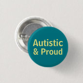 Autistiek en trots ronde button 3,2 cm (Voorkant /achterkant)