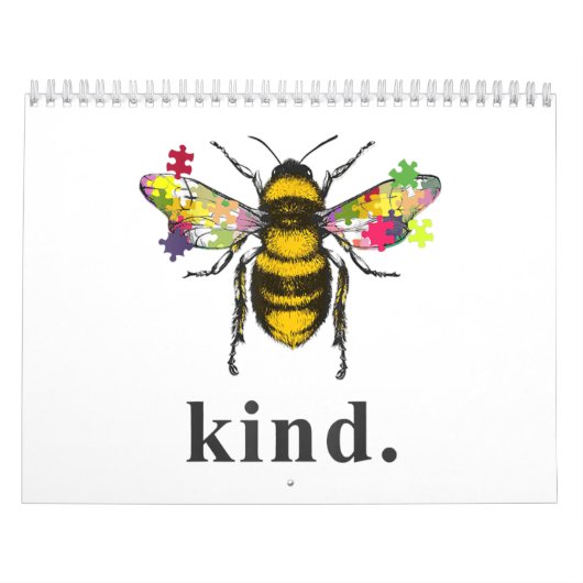 Autistisch | Autism be Sind bijenhouder Puzzle Pie Kalender (Hoes)